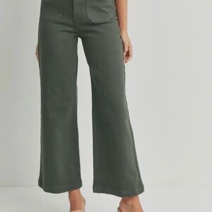 Just Black Forest Green Flare Jeans